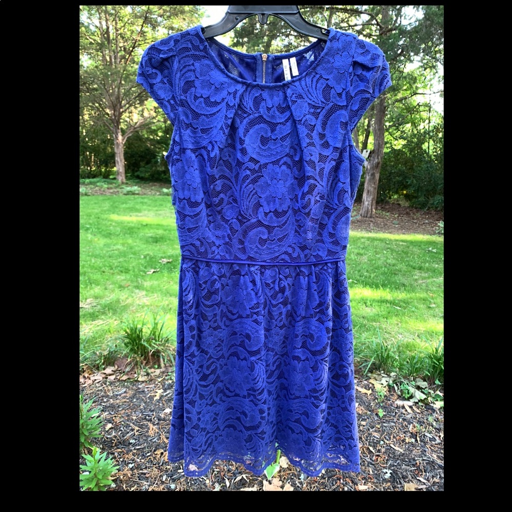 Blue Lace Cocktail Dress
